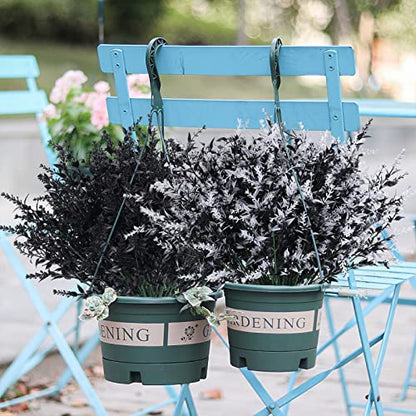RECUTMS Artificial Plants Spring Black Greenery Fake Fall Outdoor Flowers - color: Black+white, size: 12 Bundles