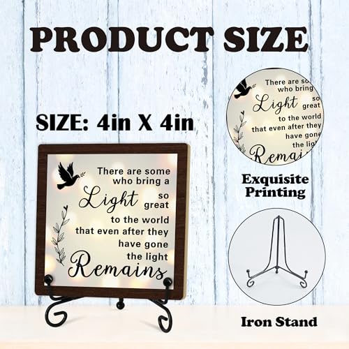 Sympathy Desk Decor Sign, Celebration Of Life Decorations, Desk Decor Signs For Home Bedroom, There Are Some Who Bring A Light Sign, Wooden Decoration With Stand -D01 - style: Brown WoodSign2
