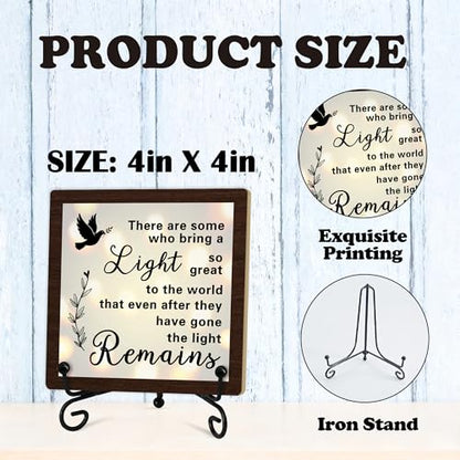 Sympathy Desk Decor Sign, Celebration Of Life Decorations, Desk Decor Signs For Home Bedroom, There Are Some Who Bring A Light Sign, Wooden Decoration With Stand -D01 - style: Brown WoodSign2
