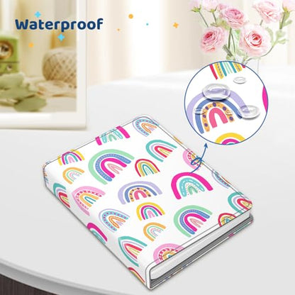 Fintie Photo Album 5x7 Photos, 52 Pockets Small Capacity Wallet Albums Book | Vegan Leather Cover, 5X7 Picture Keepsakes, Family/Wedding/Travel Memory Book, For Boys Girls Art Work, Dreamy Rainbow - color: Dreamy Rainbow