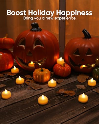 Amagic 24Pack Flameless LED Tea Lights Candles Battery Operated, Warm White - color: White, size: 24 Pack