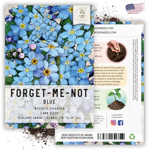 Seed Needs Forget Me Not Seeds to Plant Blue Annual Flowers 2 Packs - size: 2 Packs, style: Blue FMN