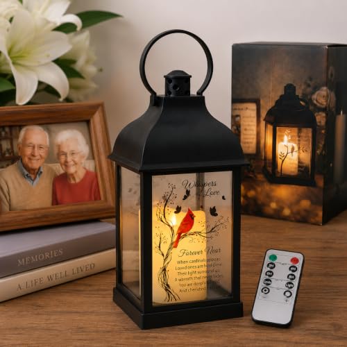 Memorial Lantern, Sympathy Gift for Loss of Loved One, LED Candle