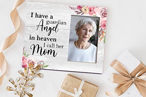 Orchroma Memorial Picture Frame,in Memory of Loved One Gifts,Bereavement Condolences Gifts,I Have a Guardian Angel in Heaven I Call Her Mom 8x10 Photo Frame - color: I Have a Guardian Angel Mom