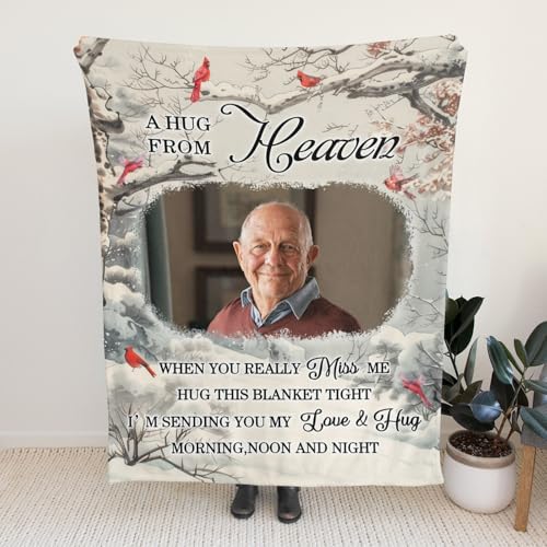 Personalized Memorial Blankets with Photos, in Memory of Loved One Gifts, Sympathy Bereavement Cardinal Blanket for Loss of Mom Dad Grandma Husband Son Daughter - color: New Arrivals-5