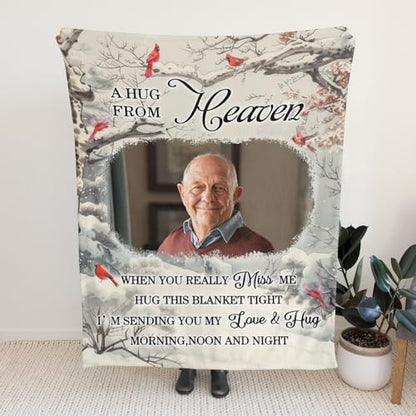 Personalized Memorial Blankets with Photos, in Memory of Loved One Gifts, Sympathy Bereavement Cardinal Blanket for Loss of Mom Dad Grandma Husband Son Daughter - color: New Arrivals-5