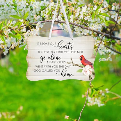 LifeSong Milestones Memorial Wall Hanging Signs Bereavement Keepsake Condolence Funeral Gift For Loss of Loved One 8x12 (It Broke Our Hearts To Lose (White)) - color: It Broke Our Hearts To Lose (White)