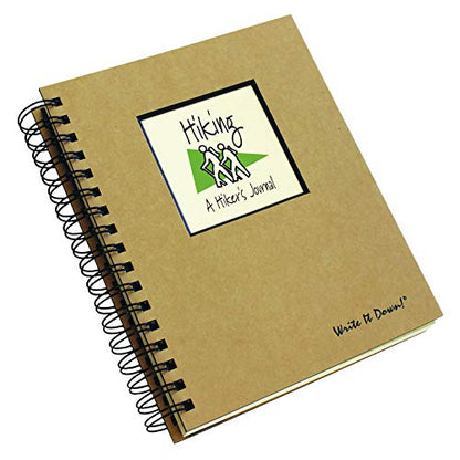 Write it Down series by Journals Unlimited, Guided Journal, Hiking, A Hiker's Journal, Full-size 7.5"x 9", Kraft Hard Cover, Made in USA