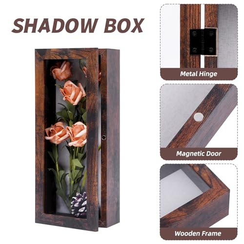 Muzilife 12.5x5 Shadow Box Picture Frame, 2.16 Deep, HD Glass, Honey Brown - color: Honey Brown, size: 12.5x5