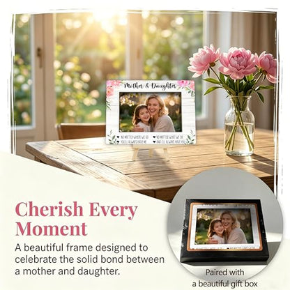 Mom Picture Frame | Flower Mothers Day Photo Frame 4×6, Memorial Picture Frames for Mother's Day Birthday Gifts - color: Pink Flower