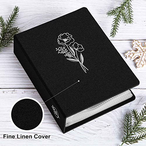 Lanpn Photo Album 4x6 50 Pictures 2 Packs, Small Mini Capacity Linen Photo Book Sets, Each Pack Holds 100 Top Loader Vertical Only Picture for Kids Boy Girls Black - color: Black, size: 50 Pockets/2PK