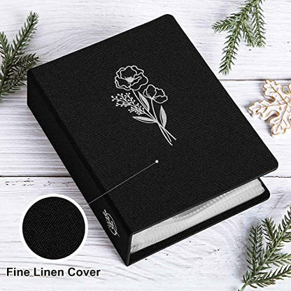 Lanpn Photo Album 4x6 50 Pictures 2 Packs, Small Mini Capacity Linen Photo Book Sets, Each Pack Holds 100 Top Loader Vertical Only Picture for Kids Boy Girls Black - color: Black, size: 50 Pockets/2PK