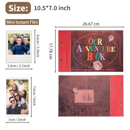 Scrapbook Photo Album Our Adventure Book Embossed Hard Cover - color: Leather Adventure Book