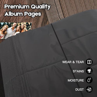 Extra Large Capacity 4x6 Photo Album, Holds 1000 Photos, Black - color: Black