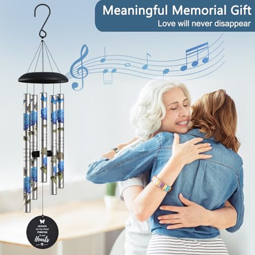 Suntimber Memorial Wind Chimes for Loss of Loved One,(BlueHydrangea,35") | Sympathy Gifts for Loss of Loved One Mother Father, Memorial Gifts in Memory of a Loved One