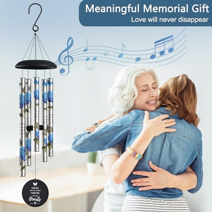 Suntimber Memorial Wind Chimes for Loss of Loved One,(BlueHydrangea,35") | Sympathy Gifts for Loss of Loved One Mother Father, Memorial Gifts in Memory of a Loved One