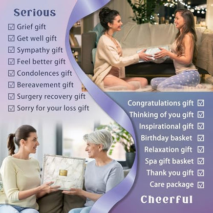 AHAGIFTREE Birthday Gifts for Women,Gift Basket for Women with Moon Lamp,11PC Self Care Gifts,Get Well Soon After Surgery,Relaxing Spa Gifts,Surgery Recovery,Sympathy - color: Blue Purple