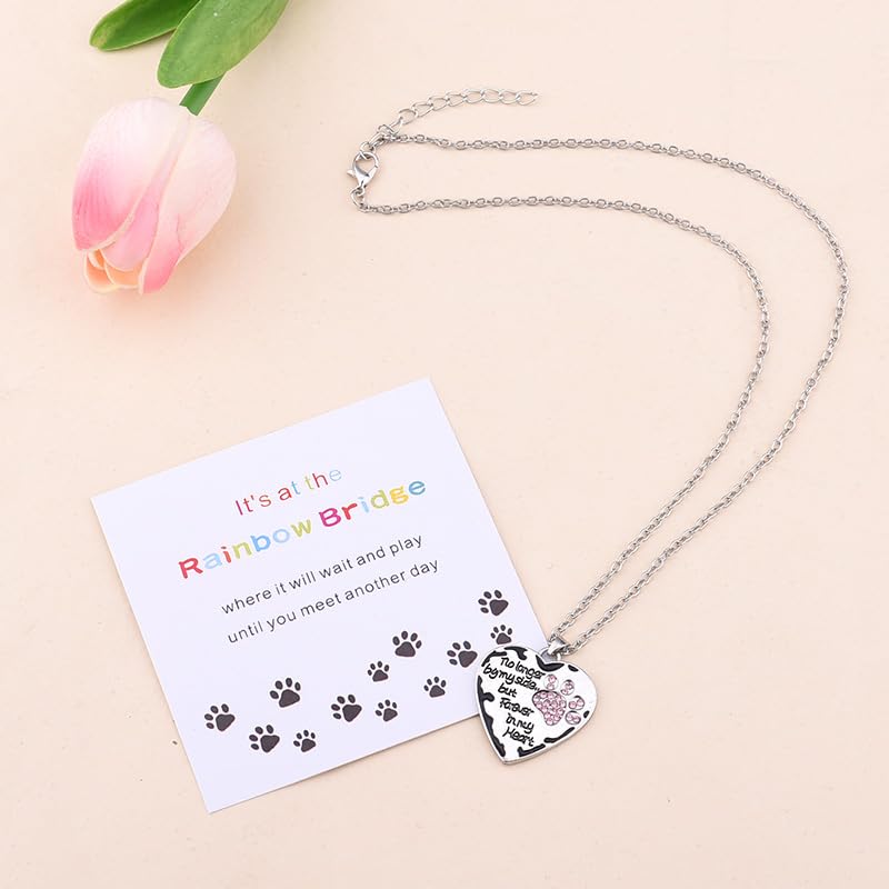 YangQian Sympathy Gift for Pet Owner Pet Memory Gifts for Dogs Cats Bereavement Gifts Paw Print Necklace Grieving Cat Dog Loss Gift - color: Pet Owner Bereavement Gifts Necklace