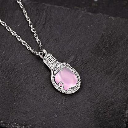 Gredstar Tree of Life Urn Necklace for Ashes, Birthstone Memorial Pendant | Teardrop Design, Love Symbol Detail, 12 Birthstone Colors, Stainless Steel, Ashes Holder, Funnel Kit Included - color: October