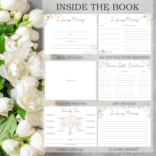 Funeral Guest Book for Memorial Service, Celebration of Life Guest Book - style: in loving memory