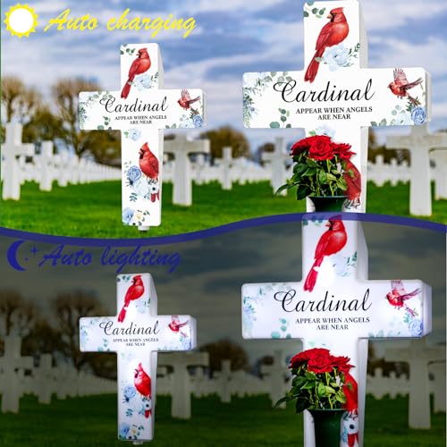 Yousoontic Solar Cross Lights Cardinal Outdoor Garden Stake,Classic Style - style: Classic