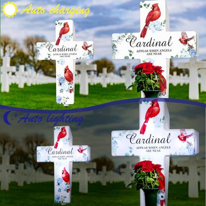 Yousoontic Solar Cross Lights Cardinal Outdoor Garden Stake,Classic Style - style: Classic