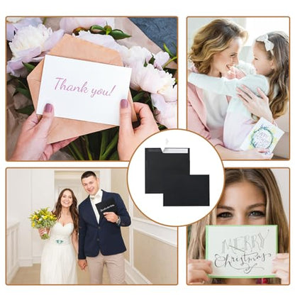 Silunkia 100 Packs Black Blank Flat Cards and Envelopes 5 x 7 - color: Black, size: 5x7-100pcs