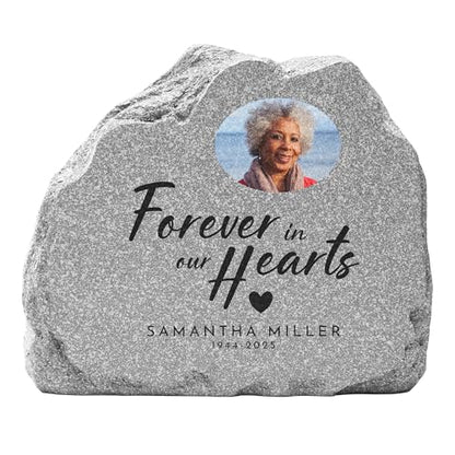 Let's Make Memories Personalized Memorial Garden Stone - Sympathy - Loss of Loved One - Condolences - Outdoor - Headstone - Durable Resin - Upright Garden Marker - Photo - Lasting Legacy - style: Lasting Legacy