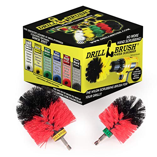 Bird Bath Cleaning Brush - Concrete Cleaning Brushes - Brick Brush | Outdoor Cleaning Supplies - Garden and Statue Cleaning Brush Set - Patio and Deck Scrubbing Tools - Stone Stain Removing Tool - color: Red