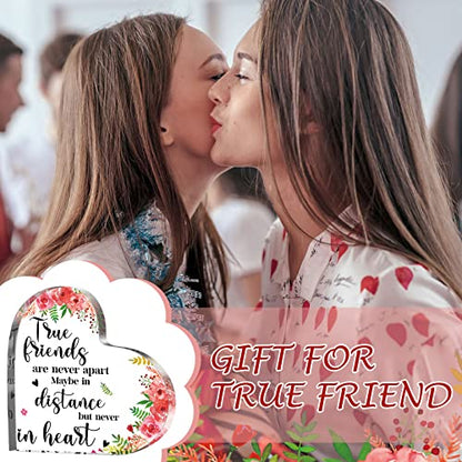 Yulejo Good Friends Gift for Women, Christian Thank You Gifts for Friendship Acrylic Heart Keepsake Inspirational Office Appreciation Gifts for Friends Female Coworker Office Table (Lovely Flowers) - style: Lovely Flowers