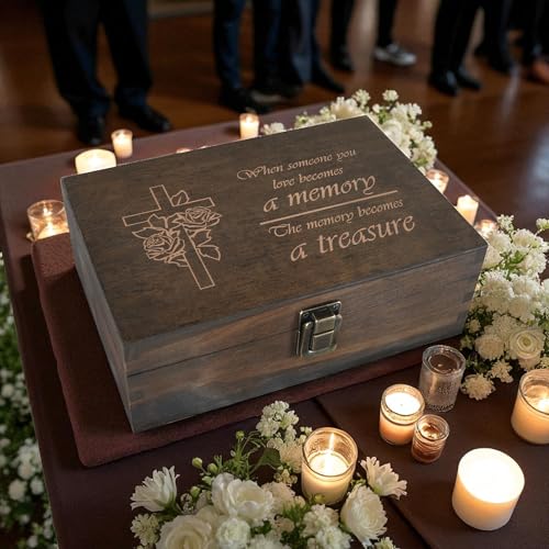 Sympathy Gift for Loss of Loved One, Engraved Memorial Memory Box - size: Medium, style: Memorial