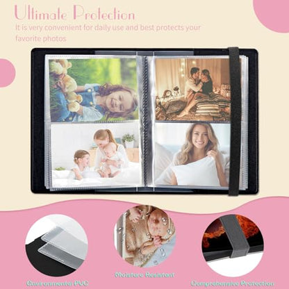 Photo Album 4x6 Photos - 60 Photos Capacity PU Leather Cover Photo Album with Strong Elastic Band, Portable Picture Album for Family Wedding Wedding Anniversary, Burning Basketball - color: Burning Basketball