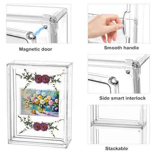 BOHOIDEE 10 x 14 Shadow Box Frame Display Case with Magnetic Door, Clear Acrylic Shadow Memory Box Frame for Flower Baby Pet Wedding Photo(1, Medium-Clear) - size: Medium-Clear