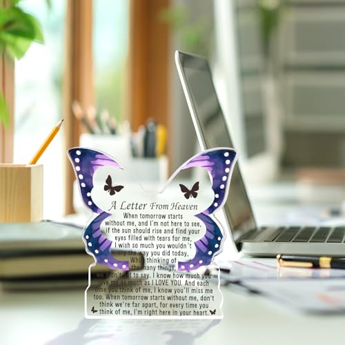 MY-ALVVAYS Sympathy Gifts, Memorial Gift for Loss of Loved One, Loss Mom Dad Husband Wife in Heaven, Bereavement Gifts Ideas, Grief Gifts A Letter from Heaven Keepsake Decorative Signs Plaques - style: Heaven Letter