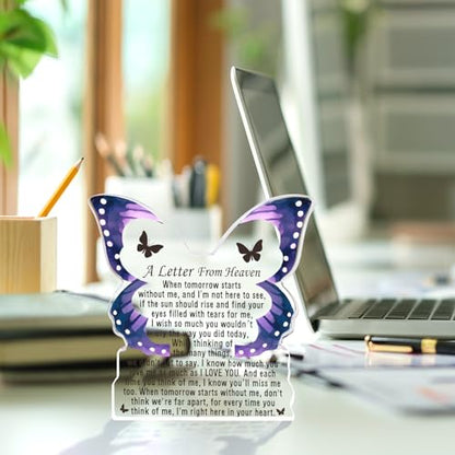 MY-ALVVAYS Sympathy Gifts, Memorial Gift for Loss of Loved One, Loss Mom Dad Husband Wife in Heaven, Bereavement Gifts Ideas, Grief Gifts A Letter from Heaven Keepsake Decorative Signs Plaques - style: Heaven Letter