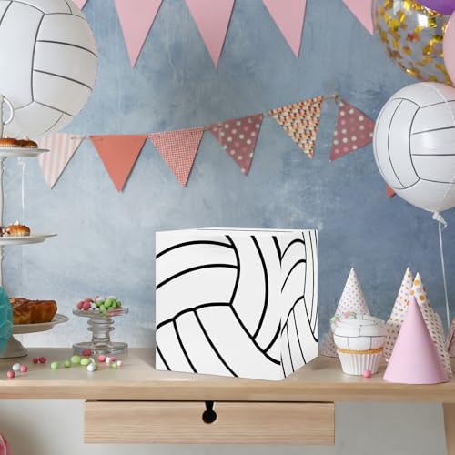 Volleyball Card Box Sports Party Favors Post Box Cardboard Receiving Money Holder for Volleyball Theme Wedding Reception, Baby Showers, Anniversary, Birthday Party, Table Centerpiece Decorations - style: Volleyball