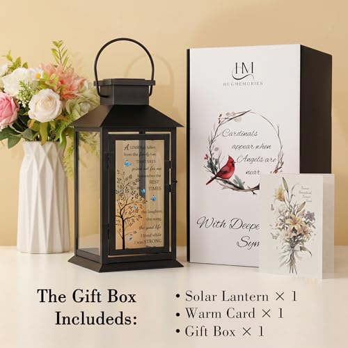 Solar Memorial Lantern Outdoor Waterproof, Sympathy Gifts for Loss of Loved One Mom Dad, Remembrance Grief Condolences Gift for Loss, in Memory of Loved One Gifts - style: A Limb Has Fallen/Black