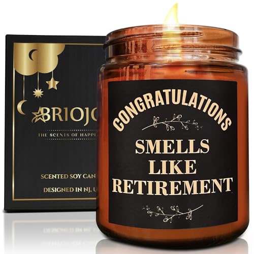 Funny Retirement Gifts for Women Men 2026 - Retired Candle Gift for Friend - Coworker Leaving, Goodbye, Going Away, Farewell - Natural Soy Wax Relaxing Spa Coconut Beach Scented Candle - color: Retirement