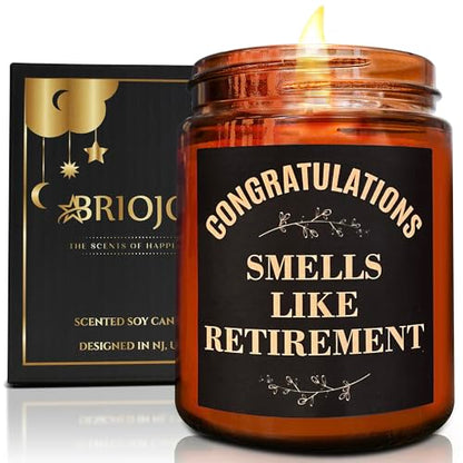 Funny Retirement Gifts for Women Men 2026 - Retired Candle Gift for Friend - Coworker Leaving, Goodbye, Going Away, Farewell - Natural Soy Wax Relaxing Spa Coconut Beach Scented Candle - color: Retirement