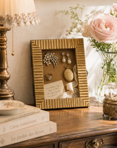 11x14 Antique Gold Shadow Box Display Case for Photo Print Postcard Ticket - color: Gold, size: 11x14