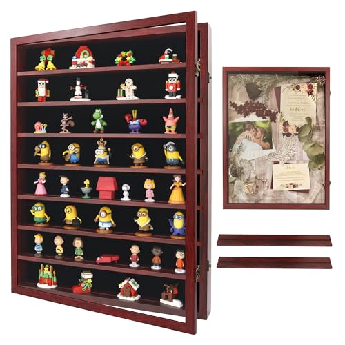 FramePro Shadow Box Frame Display Case 18x24 with Removable Shelves, Deep Memory Box Trinket Knick Knack Shelf Cabinet for Collector, Keepsake Coins Military Medals Wedding Flowers Cherry - color: Cherry, size: 18x24