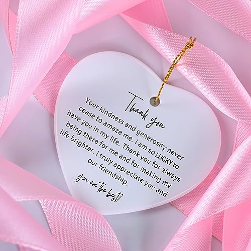 Jocidea Thank You Keepsake for Friend - Heart Christmas Ornament - Say Thanks - Friend Appreciation Gift - color: Truly Appreciate You and Our Friendship
