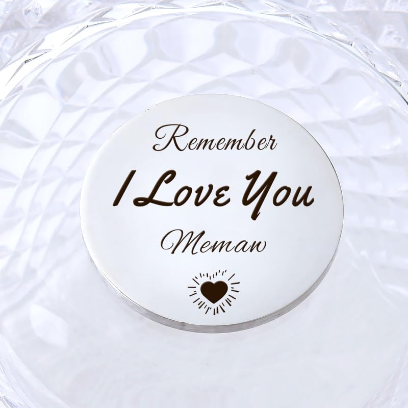 YALLNASL Grandma Aunt Mom Mothers Day Gift for Women Wife Grandpa Uncle Dad Fathers Day Presents for Men Husband Pocket Token - color: Love U Memaw