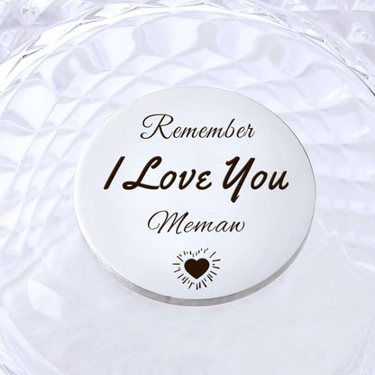YALLNASL Grandma Aunt Mom Mothers Day Gift for Women Wife Grandpa Uncle Dad Fathers Day Presents for Men Husband Pocket Token - color: Love U Memaw