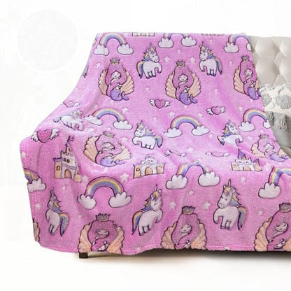 COMFAR Mermaid Blanket for Girls 4-6, Gifts Girls, Kids Blankets Toddler Kids, Personalized Baby Cute Teen Girls,Birthday 50inx 60in - color: Mermaid, size: 50"x 60"