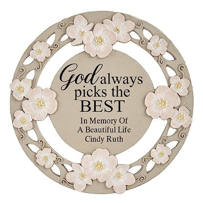 Let's Make Memories Personalized God Always Picks The Best Sympathy Garden Stone - Condolences