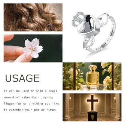 Urn Ring for Ashes Sterling Silver Urn Ring Keepsake Memorial Jewelry Gifts for Women - color: claddagh