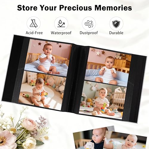 Aevdor 5x7 Photo Album, Holds 320 Photos, Linen Cover, Grey | Fits 5x7 Photos, Postcards & Artwork, Family & Wedding Albums, Baby & Travel Memories - color: Grey