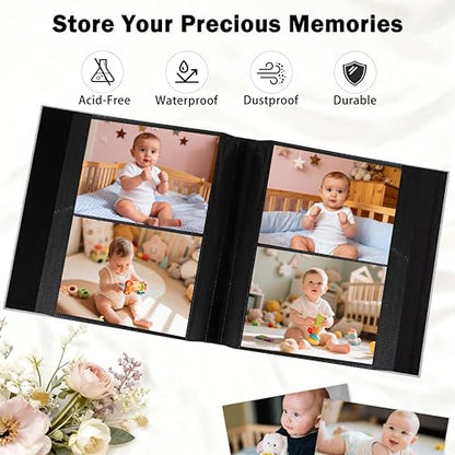 Aevdor 5x7 Photo Album, Holds 320 Photos, Linen Cover, Grey | Fits 5x7 Photos, Postcards & Artwork, Family & Wedding Albums, Baby & Travel Memories - color: Grey