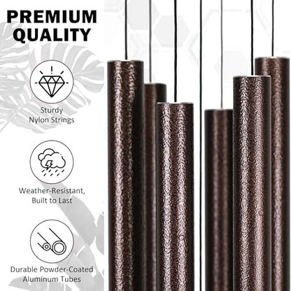 Vanquer Large Wind Chimes for Outside Deep Tone - 48'' Wind Chimes Outdoor Clearance, Deep Tone, Memorial, Sympathy Gift, Garden Patio, Home Décor, Bronze - size: 48" Bronze